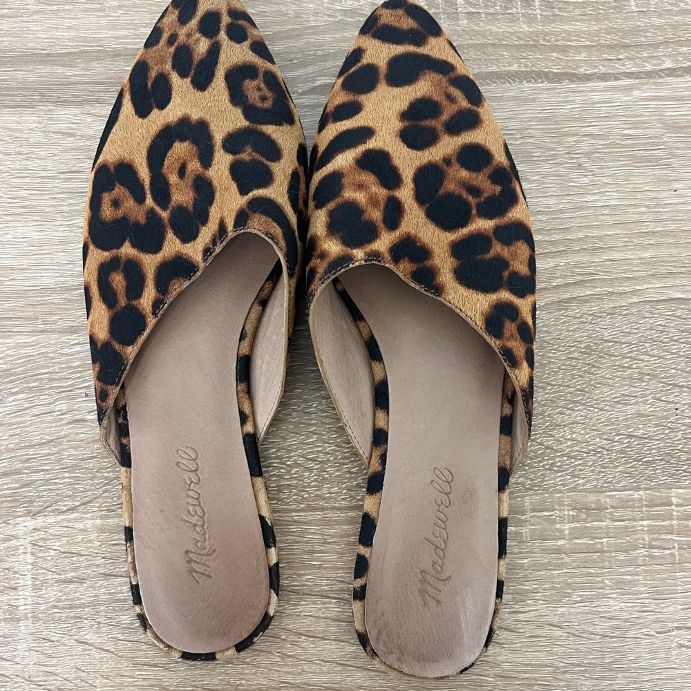 Madewell The Remi Mule in Leopard Calf Hair